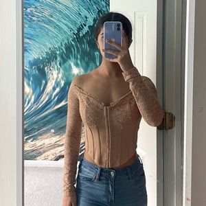 Papaya Nude Corset Top